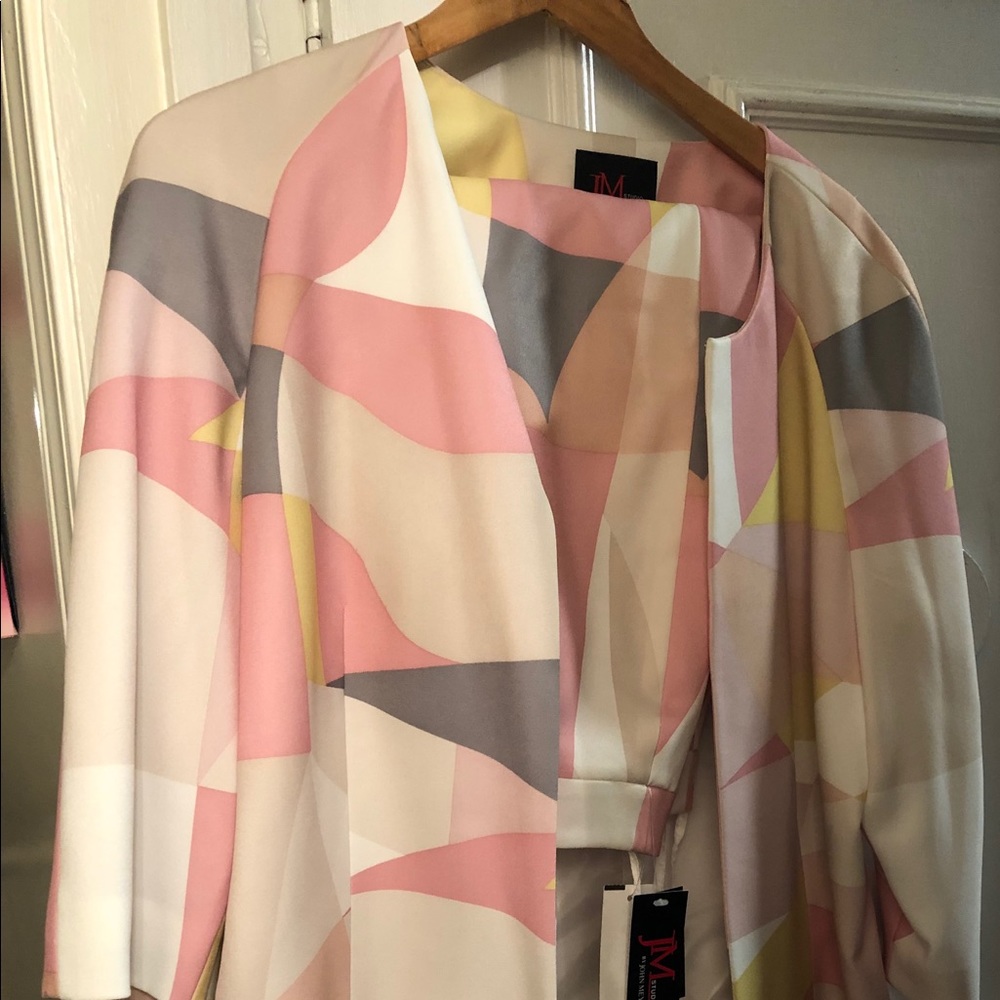 2 pieces skirt suit multi color